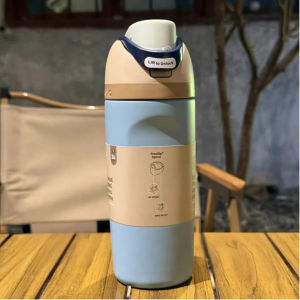 Owala FreeSip Kids Make Waves Owala Cup Stainless Steel Water Bottle 16oz - BPA-Free Leakproof Thermos for School Travel & Outdoor Cute Insulated Tumbler