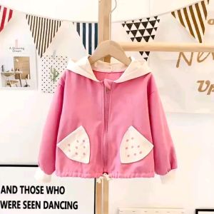 Jaket Anak Perempuan ARBEY Aksen Tas Strawberry Import