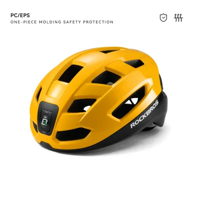ROCKBROS Cycling Smart Helmet Front Light Taillight Turning Indication Wireless Remote Control Bicycle Safety Helmet Breathable Comfortable Vibration Sensor MTB Road Bike Unisex Helmet