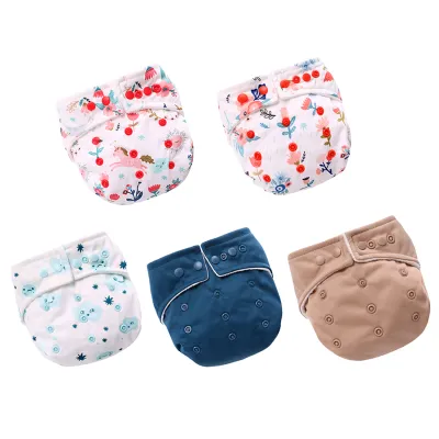 Miracle Baby Waterproof Reusable Diapers 5pcs Cotton Children Cloth Nappies Training Pants Infant Washable Diapers For Baby Infant Shorts Underwear Cloth Adjustable Washable Newborn Baby Diaper