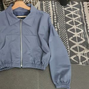 Jaket Wanita | Collared Fuzzy Crop Jacket | Korean Style Sweater Zipper | Atasan Wanita | Bahan Fleece | Allsize