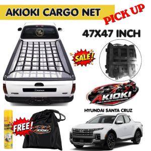 AKIOKI Pickup Cargo Net for HYUNDAI SANTA CRUZ Heavy Duty 47x47 Inch Adjustable Truck Bed Cargo Holder Net With Bag