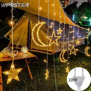 ไฟสายรูปดาว Ledไฟม่านคริสต์มาสและนางฟ้ายาว3.5เมตรสำหรับตกแต่งกลางแจ้งในร่มสำหรับห้องนอนบ้านปาร์ตี้งานแต่งงาน
