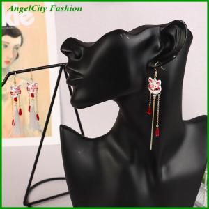 AngelCity Fashion Store Vintage Fox Mask Earrings For Women Mythological Animals Shaped Jewelry Fan Shaped Pendant Tassel Ear Clip Gifts