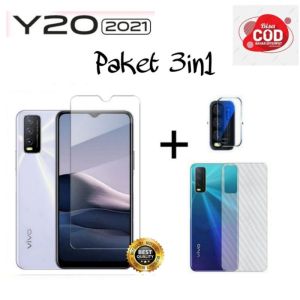PROMO 3in1 Tempered Glass Bening VIVO Y20 Y20I Y20A Y20G Y20s Y20s G Y12s Y11 Lens Kamera Garskin 3D