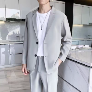 HUILISHI Korean Long sleeve Plain mens suit Jackets casual fashion high quality Jackets casual