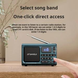 SANSUI F77 Portable FM Radio MP3 Walkman TF/USB Bluetooth Wireless Speaker Outdoor Sports Mini Digital Song Ordering Machine