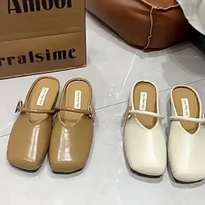 [Free Shipping] Versatile And Fashionable Summer Outdoor Closed-Toe Mules 2025 New Model For Women Soft-Soled Non-Slip Flat Sandals For Women