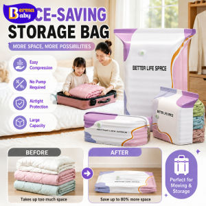 BERMA BABY Vacuum Compression Bags No Pump 3D Thick Material Airtight Leak Proof Reusable Travel Luggage Home Closet Mylar Bag