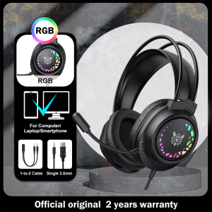 ONIKUMA X92 RGB Gaming Headphones 50mm Speaker Wired Headset Noise Canceling With Microphone for PC PS5
