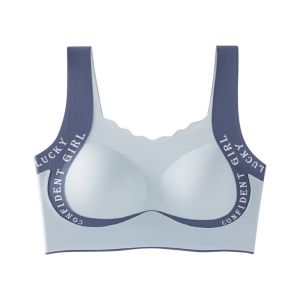 TSEVD Seamless Girls Wireless Bra Sweet Letter Teens Push Up Bra Thin Soft Support Underwear Women Students