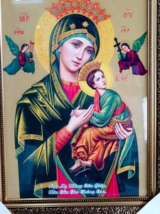 Tranh Đức Mẹ Hằng Cứu Giúp ngang 40 cao 60(cm) tranh treo tường công giáo