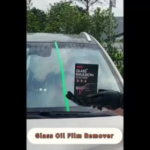 Car Glass Cleaner & Oil Film Remover Handheld Windshield Cleaner Tool Automotive Window Emulsion with Built-in Sponge Brush Heavy Duty Water Spot & Stain Remover for Clear Vision