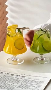 E.B.【Ready in Stock】 450ml Goblet Glass Champagne Wine Whisky Glass Brandy Glass Waisted Cup