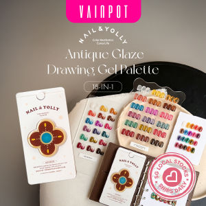 【Vainpot-SG】NAIL & YOLLY Antique Glaze Drawing Gel Palette /18 Colours | Non-wipe Syrup Gel Colours