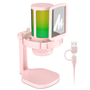 MAONO DGM20 USB RGB condenser microphone Tap-to-Mute cancel noise  Headphone Jack Montoring Control for Recording Streaming  Gaming