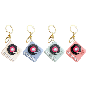 Vintage Turntables Music Player Keychain Portable Retro Music Box Pendants Ornaments for Music Lovers Enthusiasts