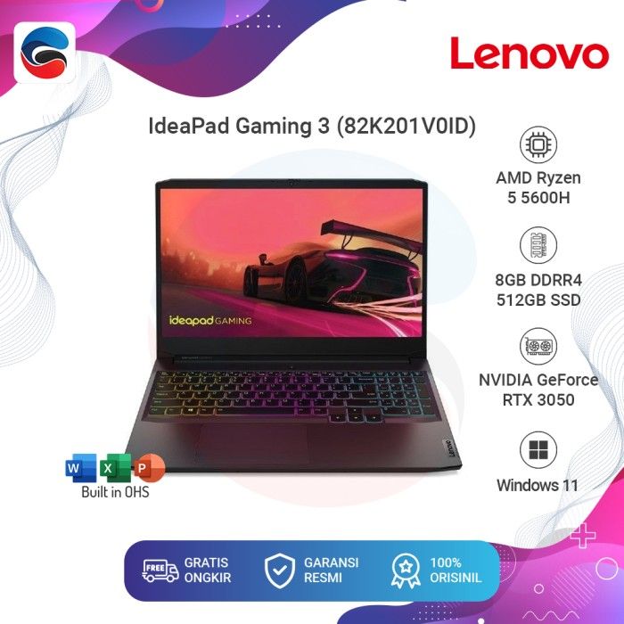 Lenovo Laptop Ideapad Gaming 3 15ach6 Amd Ryzen 5 5600h 8gb 512gb Win