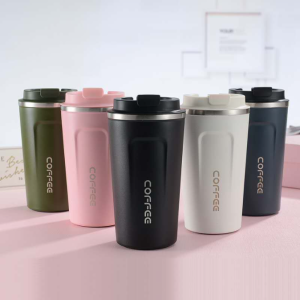 2 in 1 Thermos Mug 500ml Coffee Mug Thermos Insulated Tumbler Coffee Travel Mug Vacuum Insulated Coffee Thermos Cup Stainless Steel with Screw on Lid