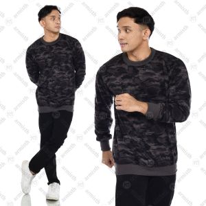 Sweater Army Pria Premium / Crewneck Loreng Cowo Terbaru