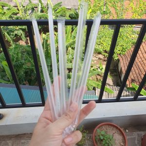 GÓI 400G - Ống hút nhựa sinh tố trà sữa có bọc màng phi 8-12 Màu Trắng