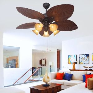 Quạt Trần Lá Cây 5 Cánh ABS Bản To Đẹp 52YY-703M Lõi Đồng Có Điều Khiển 6 Tốc Độ Quạt phù hợp mọi không gian như nhà Khách bếp phòng ngủ nhà hàng[   BẢO HÀNH 5 NĂM]