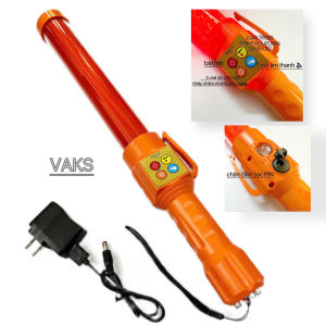 Đèn cầm tay led ĐỎ dài 43cm- đèn phân luồng nhấp nháy - có còi âm thanh - có thể sạc lại - Z530-CD