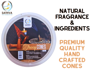 Sathva Incense Cones /Cone Sambrani- 20 pieces Pancha kavya Natural IngredientsNatural Fragrance