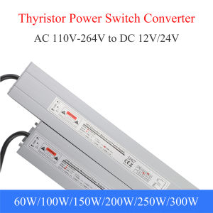 AC 110/170-264V Dimmable LED Driver DC 12V/24V 60W-300W Thyristor 0-10V Waterproof Dimming Power Supply Lighting Transformer
