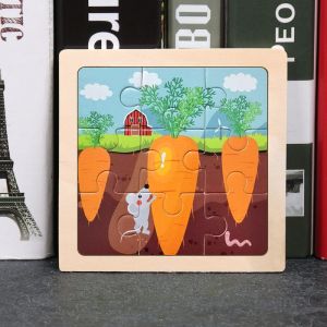Wooden jigsaw puzzle toy children animal puzzle