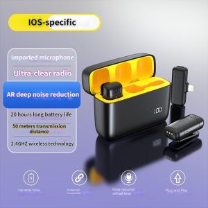 🔥Original Product+FREE Shipping🔥 Professional Wireless Lavalier Microphone for Android iPhone iPad with Adapter Included Noise Reduction Plug-Play Clip
