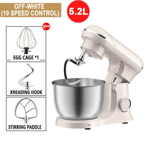 HAILANG This large-capacity 5.5L countertop dough mixer features a stainless steel mixing bowl a multi-functional 1200W motor with baking egg-beating and mixing functions and is available in a variety of colors.