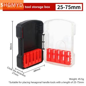 [COD] SHGMYD Drill Bit Storage Case Portable 6.35mm Hex Drill Bit Case 5 Sizes Water Resistant PVC Detachable Holder Hangable Storage