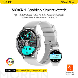 Morein Plus Smartwatch Nova 1 - Layar AMOLED 1.43 Panggilan Bluetooth Tahan Air IP68 100+ Mode Olahraga
