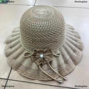 [COD] Modingdue Wide Brim UV Protection Straw Hat Fashion Casual Breathable Beach Cap Bucket Hat Summer Sun Hat