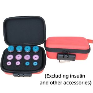 DNFIWN3 Waterproof Insulin Vial Storage Case 3-10ml Multiple Slots Insulin Vial Protector Portable Lockable Essential Oils Carrying Box Travel Use