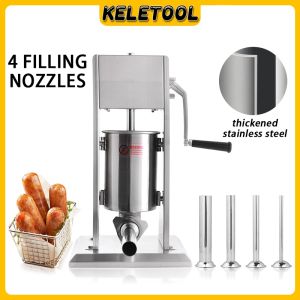 manual sausage stuffer 4 different diameter S nozzle can make sausages of different sizes Sausage Maker Machine