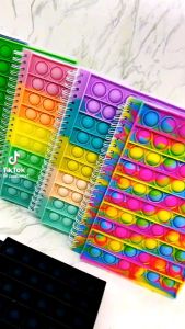 Colourful Popular Pop It NoteBook A5/A6 Silicone Bubble Pop It Release Stress Buku Nota Birthday /Graduation Gift