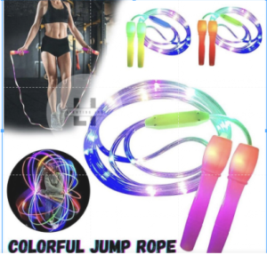 Lompat Tali Anak Skipping Rope LED/Jump Rope Mainan Anak Olahraga Tali Skipping + LED Rainbow/Lompat Skipping Gym Fitness Workout