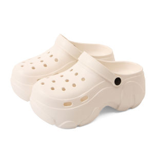 [Free Shipping] Summer non-slip fashionable cartoon breathable half-slippers for women dual-use cute gray bear lightweight casual high-heeled clogs for men