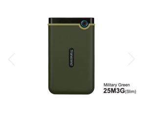 Transcend (มี2สี) HDD ฮาร์ดดิสก์พกพา 2TB Ext 2.5 TS2TSJ25M3S TS2TSJ25M3G (รุ่นกันกระแทก 3 ชั้น) USB3.1 Gen1 25M3