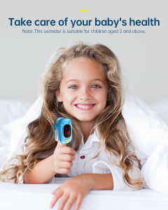 Health Tree Kids Pulse Oxymeter Baby Finger Oximeter Heart Rate SpO2 Health Monitor OLED Display High Definition Mini Size Oxymeters Saturation Easy to Use Finger Clip with Free Batteries  Suitable for 1+ Year Old Children