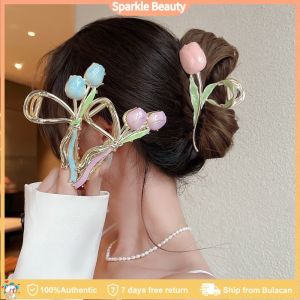 1PC Fairy Tulip Back of The Head Hair Clip Large Hair Accessories Female Summer Sunshine Shark Clip Beauty