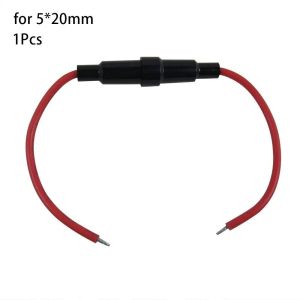 OUTOPEAN 1/10Pcs 250V Glass Fuse Holder Screw Type 5X20mm with 20AWG Wire Cable Fuse Tube Durable Fuses Boxes Fuse Casing