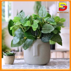 Chậu Cây Giả Để Bàn Cây Giả Decor Hình Gương Mặt Độc Đáo Trang Trí Nội Thất Gia Đình Độc Đáo Sang Trọng DC-176
