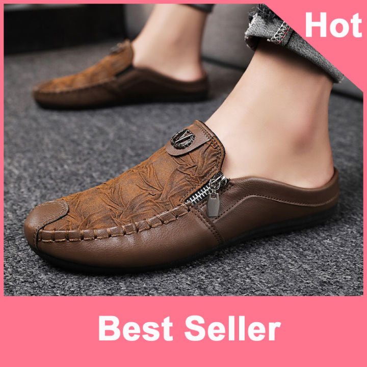 Higher Quality】Korean Half Shoes for men Half Slippers Flat