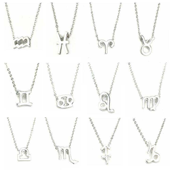 Kalung Liontin Zodiak Wanita Zodiac Necklace Silver Kalung Zodiak