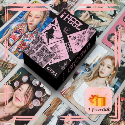 55pcs (G)l-dle《I FEEL》Pink Black Version LOMO Card Set With FREE GIFT Collection Kpop Soojin Jeon So-yeon Minnie Song Yuqi Cho Mi-yeon Yeh Shu Hua