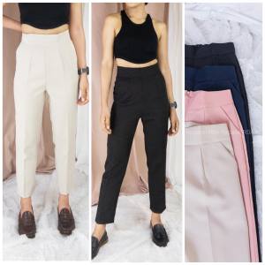 RDA Apparel. กางเกงใส่ทำงาน ผู้หญิง 7 สี ไซส์ S-XL เอวสูง ทรงบอยสลิม ซิบหลัง ผ้านิ่ม ยาว 36 นิ้ว