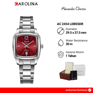 Jam Tangan Wanita Alexandre Christie Passion AC 2454 LDBSSDR Red Dial Stainless Steel Strap